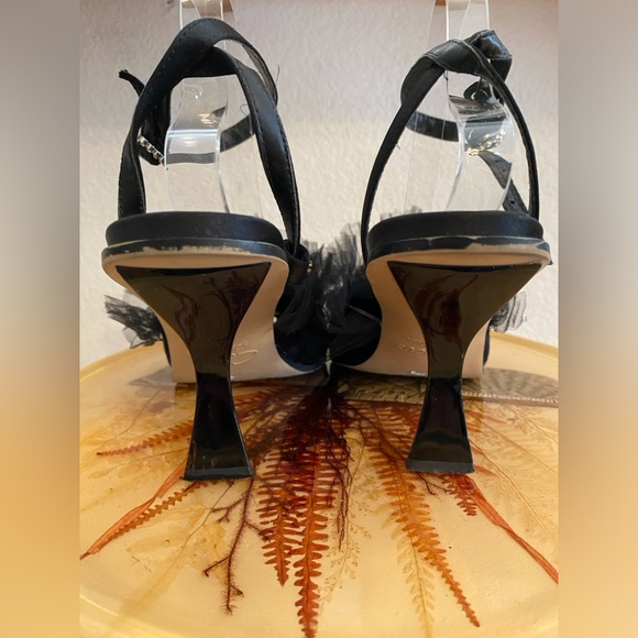 Circus-NY Sam Edelman,PointedToe Gauzy Ruffle Dress Ankle Strap Heels,Blk Size 8 - Picture 8 of 13